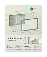 Slickblue Pack Of 12 Stackable Shoe Storage Organizers, Versatile For Sneakers