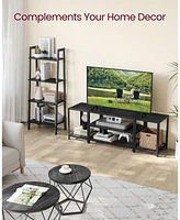 Slickblue Modern Tv Stand For Tvs Up To 65 Inches, 3-tier Entertainment Center, Industrial Console Table