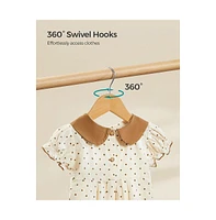 Slickblue Wooden Hangers 10 Pack, Solid Wood Baby Hangers, Children's Coat Hangers With Pants Bar