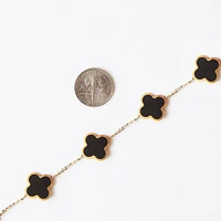 The Lovery Onyx Clover Necklace 14K Gold