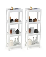 Sugift 2 Packs 4-Tier Detachable Slim Storage Cart with Drainage Holes for Small Space