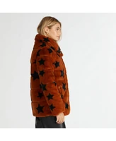 Nvlt Women's Star Print Faux Fur Polyfill Puffer