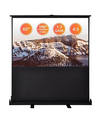 Yescom 60" 4:3 Portable Pull Up Floor Screen Projector Projection w Aluminum Case