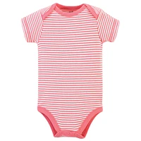 Touched by Nature Baby Girls Organic Cotton Bodysuits 5pk, Rosebud, 3-6 Months