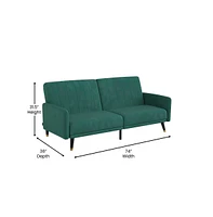 Merrick Lane Pavan Mid Century Modern Split-Back Sofa Futon With 3 Recline Positions