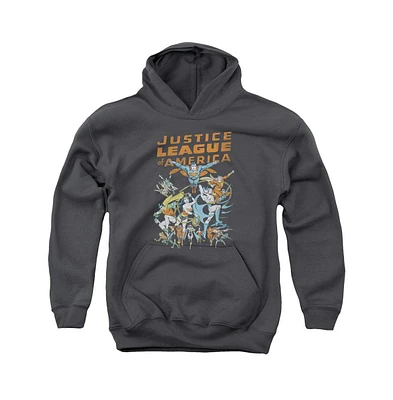 Justice League Boys of America Youth Group Pull Over Hoodie / Hooded Sweatshirt