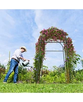 Sugift 7.5 Feet Garden Arch Trellis with Pe Coated Metal Structure