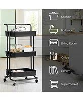 Sugift 3-Tier Utility Cart Storage Rolling with Casters