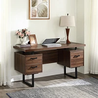 Streamdale Furniture Home Office Computer Desk With Drawers/Hanging Letter-Size Files, 59 Inch Writing Study Table