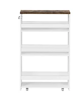 Sugift 4 Tiers Rolling Slim Storage Kitchen Organizer Cart with Handle