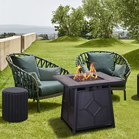 Streamdale Furniture 40,000 Btu Steel Propane Gas Fire Pit Table With Steel Lid, Weather Cover