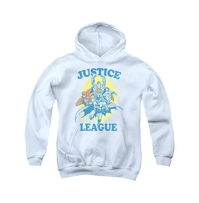 Justice League Boys of America Youth Lets Do This Pull Over Hoodie / Hooded Sweatshirt