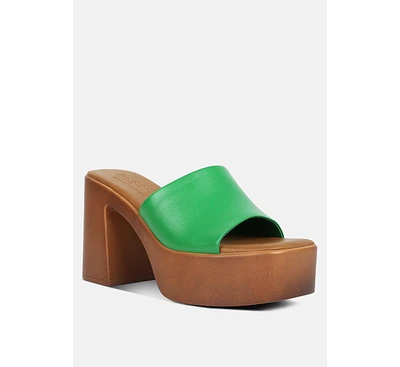 Scandal Womens Slip on Block Heel Sandals