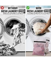 Zulay Kitchen Large Reusable 3 pack Mesh Laundry Bags for Delicates and Washing Machine