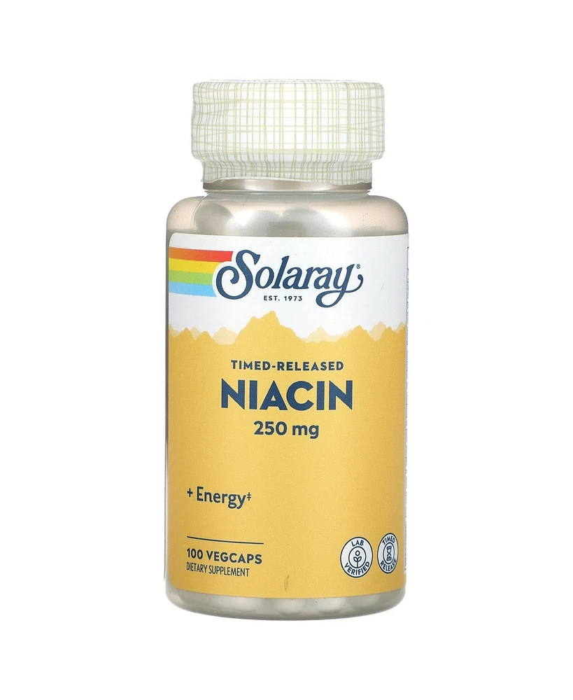 Solaray Timed-Released Niacin 250 mg - 100 VegCaps - Assorted Pre