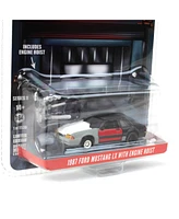 Greenlight Collectibles 1/64 1987 Ford Mustang Lx Project Car Black & Gray w Red Door Lp Diecast