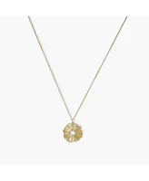 sanctuaire Dainty Sunburst Pendant Necklace Gold