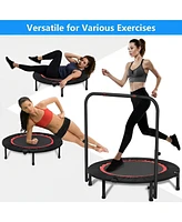 Sugift 40 Inch Mini Exercise Trampoline Foldable with Adjustable Handle Max Load 440lbs for Adults or Kids