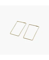 sanctuaire Wire Rectangle Hoop Earrings Gold