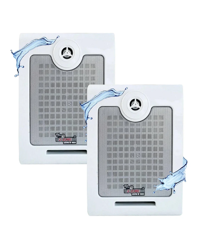 5 Core Outdoor Speakers Stereo In Wall 500W Peak Passive Patio Home Wired Waterproof Audio System Window 2 Pcs