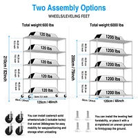 Streamdale Furniture Heavy Duty Adjustable Storage Rack - 6000lbs Capacity