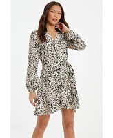 Quiz Women's Animal Print Skater Dress