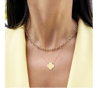 The Lovery Extra Large Gold Single Clover Necklace 14K Gold