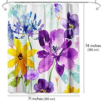 71x74 Botanical Shower Curtain - Floral Shimmer by Harrison Ripley