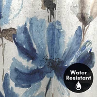 71x74 Floral Shower Curtain - Blissful Blue by Pi Creative Art