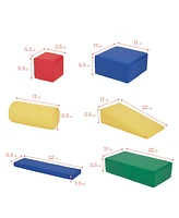 ECR4Kids SoftZone Soft Builder Blocks, Assorted, 16-Piece