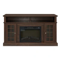 Modern Tv Stand with Fireplace Insert, Espresso, 58.25" W