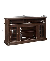 Modern 65" Tv Stand with Open/Closed Storage, Espresso