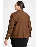 Eloquii Plus Pointed Collar Button Up Shirt