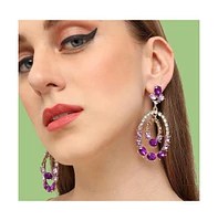 Sohi Women's Brown Dangling Drop Earrings