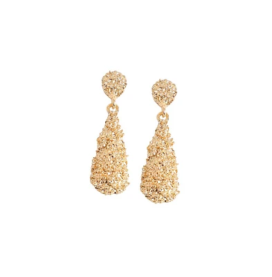 Sohi Women's White Corroded Drop Earrings
