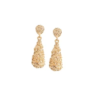 Sohi Women's White Corroded Drop Earrings