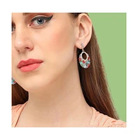 Sohi Women's White Stone Drop Earrings
