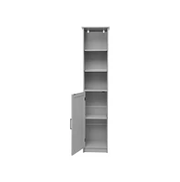 Merrick Lane Vigo Slim Linen Tower Organizer With Adjustable Cabinet Shelves, Open And Magnetic Closure Doors