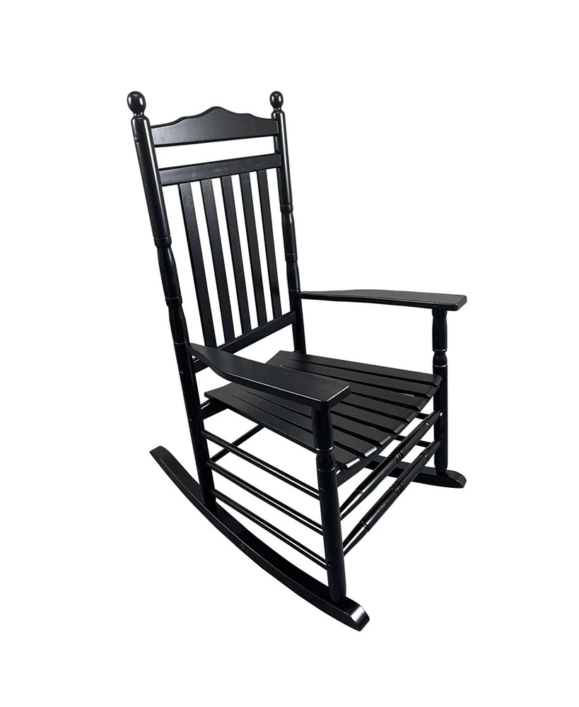 Simplie Fun Balcony Porch Adult Rocking Chair-Black