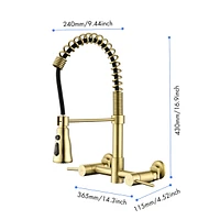3 Functions Wall Mounted Bridge Kitchen Faucet