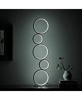 Streamdale Furniture 38.5" In Else Nordic 5-Ring Shaped Matte Black Led Metal Table Lamp