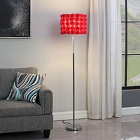 Streamdale Furniture 63"In Red Roses In Bloom Acrylic/Metal Floor Lamp