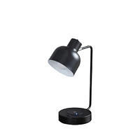 Streamdale Furniture 15.25"In Vadim Black Adjustable Student Desk Task Table Lamp with Charging Usb Port Station