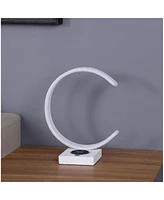 Streamdale Furniture 13.5" C-Shape Led with Usb Wireless Charger Port Table Lamp