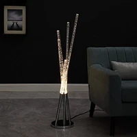 Streamdale Furniture 48.75" In Carina Modern 5 Acrylic Upright Legs Stix Led Silver Metal Floor Lamp