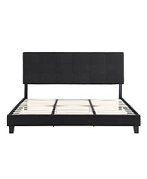 Streamdale Furniture King Size Upholstered Platform Bed Frame in Black