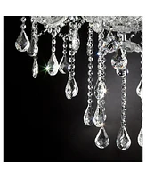 Streamdale Furniture 37" In Eilish Silver Crystal 8-led Light Chandelier