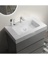 Streamdale Furniture Alice 30" Gray Bathroom Vanity With Sink And Storage