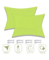 2 Pack 19x13 Ft 97% Uv Block Rectangle Sun Shade Sail Canopy Outdoor Backyard