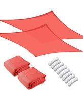 2 Pack 19x13 Ft 97% Uv Block Rectangle Hdpe Sun Shade Sail Canopy Lawn Garden